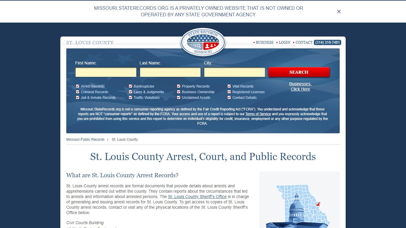 St. Louis County Arrest, Court, and Public Records